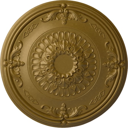 Ekena Millwork Athens Ceiling Medallion (Fits Canopies up to 3 5/8"), Hand-Painted Gold, 26 1/4"OD x 3 1/4"P CM27ATGLS